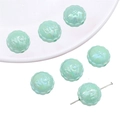 Perle en acrylique irisée vert menthe avec gravure Rich pour création de bijoux DIY - 16mm (10 pièces/paquet) / Vert