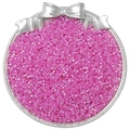 Lustrous 2.5mm pink pearl glass seed beads for DIY jewelry making in decorative tray - 10g/Pack Approx 700 Pcs / Rose Purple