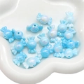 Perles en acrylique bleu clair en forme de bonbon avec fini arc-en-ciel pour bijoux - 5 Pièces/Paquet / Bleu