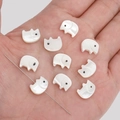 Natural white mother of pearl elephant beads for DIY jewelry and handmade bracelets - Aperture Approx 0.5mm White / Elephant