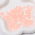 Frosted matte light pink cube glass beads for handmade DIY jewelry and necklace making - Orange Red