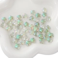 10mm flower-shaped glass beads with iridescent AB coating for DIY jewelry making - Flower Shape (BBA114) / 10mm (10 Pieces/Pack) / Aurora Green