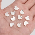 White iridescent mother-of-pearl duck beads for DIY jewelry and bracelets - Aperture Approx 0.5mm White / Duck