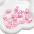 Perles en acrylique rose nacré en forme de bonbon pour la création de bijoux DIY - 5 Pièces/Paquet / Rose