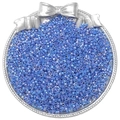 Light blue 2.5mm glass seed beads with rainbow AB finish for DIY jewelry making - 10g/Pack Approx 700 Pcs / Sapphire Blue