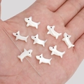 White shell beads in dog shape for DIY jewelry making, natural mother of pearl luster - Aperture Approx 0.5mm White / Dog