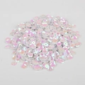 Iridescent white and light pink round sequins for DIY crafts and clothing decoration - White Iridescent Sequins