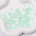 Frosted mint green cube glass seed beads for handmade DIY necklaces and bracelets - Light Green