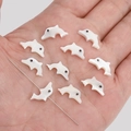 Natural white mother of pearl shell dolphin shape beads for DIY jewelry making - Aperture Approx 0.5mm White / Dolphin