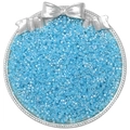 2.5mm light blue iridescent glass seed beads in a silver tray for DIY jewelry making - 10g/Pack Approx 700 Pcs / Aqua Blue