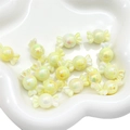 Perle en résine irisée jaune pastel en forme de bonbon pour la création de bijoux DIY - 5 Pièces/Paquet / Jaune
