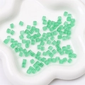Frosted mint green cube beads with vertical stripe texture for DIY jewelry making - Verdant