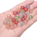 Mélange de perles en verre colorées avec feuille d'or et texture d'encre pour bijoux DIY - 10mm (50 pièces/paquet) / Perles Rondes Translucides à la Feuille d'Or Mélange Aléatoire (BBD305)