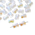Schleifenförmige 10x8mm facettierte Glasperle mit AB-Beschichtung für DIY-Schmuck - 10 Stück/Packung (Öffnung ca. 1,5 mm) / AB Weiß