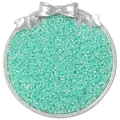 2.5mm mint green iridescent glass seed beads for DIY jewelry and necklaces - 10g/Pack Approx 700 Pcs / Gold Green