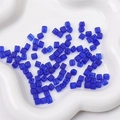 Frosted dark blue cube beads for handmade DIY jewelry such as necklaces and bracelets - Sapphire Blue