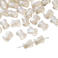 Champagnerfarbene Glasperlen in Schleifenform 10x8mm mit Bohrung für DIY-Schmuckherstellung - 10 Stück/Packung (Öffnung ca. 1,5 mm) / Beige