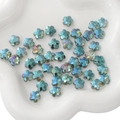 10mm lake green iridescent flower shaped faceted glass beads for DIY jewelry making - Flower Shape (BBA114) / 10mm (10 Pieces/Pack) / Green