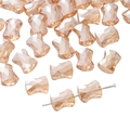 Facettierte Schleifen-Glasperlen in Bernstein-Champagner für DIY-Schmuckherstellung - 10 Stück/Packung (Öffnung ca. 1,5 mm) / Champagnergold