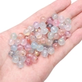 Perles en verre translucide style encre avec feuilles d'or et motifs de fleurs DIY - 8mm (100 Pièces/Paquet) / Perles Rondes Translucides à la Feuille d'Or Mélange Aléatoire (BBD305)