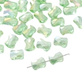 Hellgrüne facettierte Glasperlen in Schleifenform für DIY Halsketten und Armbänder - 10 Stück/Packung (Öffnung ca. 1,5 mm) / Grün