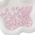 Faceted 10mm iridescent pink glass flower beads for DIY jewelry making accessories - Flower Shape (BBA114) / 10mm (10 Pieces/Pack) / Pink