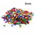 Mix of 5mm colorful round metallic sequins with center holes for DIY apparel and crafts - Silver Base Multicolor 5mm Cup