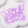 Frosted light purple square glass beads for DIY necklaces and handmade jewelry - Reddish Purple