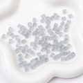 Deep grey matte frosted cube glass beads for DIY handmade jewelry necklace accessories - Gray