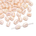 Polished cream AB coated crystal rectangle beads for DIY jewelry and necklaces - 10Pcs/Pack / Solid Nude Pink