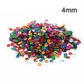 4mm multi-color metallic sequins with center hole for DIY jewelry and clothing decoration - Silver Base Multicolor 4mm Cup