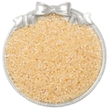 Creamy orange 2.5mm glass seed beads with iridescent finish in a silver tray - 10g/Pack Approx 700 Pcs / Light Golden Yellow