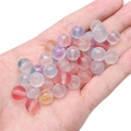 Perles en verre mat dégradé avec paillettes dorées pour création de bijoux DIY à la main - 10mm (50 pièces/paquet) / Perles Rondes Dépolies à la Feuille d'Or Mélange Aléatoire (BBD305)