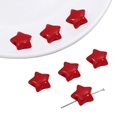 Perline a stella in acrilico rosso pieno con superficie liscia per creazione di gioielli - 15mm (30 Pezzi/Confezione) / Rosso