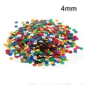 Mix of colorful 4mm round metallic sequins for DIY jewelry and apparel decoration - Silver Base Multicolor 4mm Flat