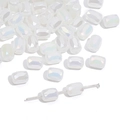 Gefacetteerde iriserende witte kristallen kralen voor DIY sieraden en handgemaakte kettingen - 10 Stuks/Verpakking / Massief Wit