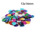 Shell-shaped colorful sequins 13x14mm with dual holes for DIY apparel and earrings - Laser Multicolor 13x14mm Shell