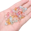 Mix of colorful translucent glass beads with ink-wash gold specks for DIY jewelry making - 8mm (100 Pieces/Pack) / Bubble Two-Tone Round Beads Random Mixed Color (BBD305)