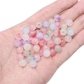 Frosted pastel glass beads in mixed macaron colors for DIY jewelry and crafts - 8mm (100 Pieces/Pack) / Jelly Two-Tone Round Beads Random Mixed Color (BBD305)