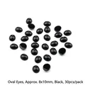 Black oval 8x10mm plastic doll eyes for DIY crafts, 30 pieces pack for handmade toys - Oval Shape (10x12mm) / 20 Pieces Set / Black