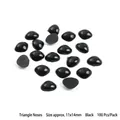 100pcs pack of black 11x14mm triangular safety noses for DIY doll and plush toy making - Triangle (11x14mm) / 100pcs Pack / Black
