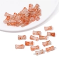Pink marbled bamboo joint glass beads with gold foil for DIY jewelry making - 6x12mm (20 Pieces/Pack) / Orange Red