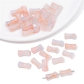 Pink marble texture bamboo-shaped glass beads for DIY jewelry making and bracelets - 6x12mm (20 Pieces/Pack) / Light Orange