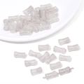 DIY white marble effect glass bamboo bone beads for handmade jewelry design - 6x12mm (20 Pieces/Pack) / Gray