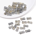 Bamboo-shaped glass beads with marble texture and gold foil for DIY jewelry making - 6x12mm (20 Pieces/Pack) / Dark Gray