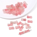 Pink marble glass bamboo bead for DIY jewelry making and handmade hair accessories - Pink