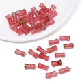 Pink marble texture bamboo shaped glass beads for DIY jewelry making and crafts - Hot Pink