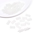 Translucent white bamboo joint shape glass beads for DIY bracelet jewelry making - White
