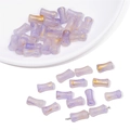 Bamboo-style light purple glass bead with gold foil texture for DIY jewelry making - Lavender