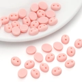 Matte light pink oval double-hole beads for DIY handmade doll crafts and hair accessories - 20 Pieces/Pack / Light Pink